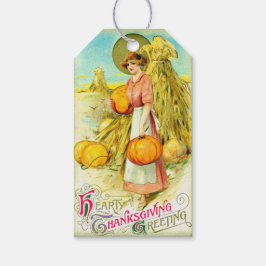Vintag Hearty Erntedank Grußkürbis Geschenkanhänger