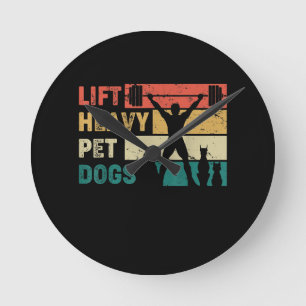Vintag Heavy Hunde Hunde Hunde Fitness Runde Wanduhr