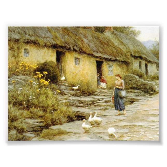 Vintag Helen Allingham Irish Hütte Fotodruck (Vorne)