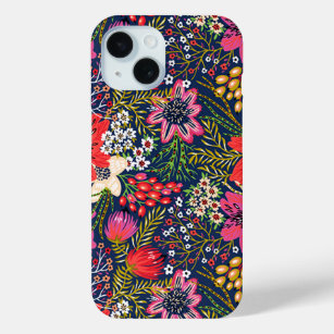 Vintag-helles Blumenmuster Apple iPhone 15 Fall Case-Mate iPhone Hülle
