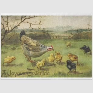 Vintag Hen Osterferien Seidenpapier