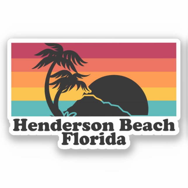 Vintag Henderson Beach Florida Aufkleber (Vorderseite)