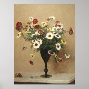 Vintag Henri Latour Blume chrysanthema Poster