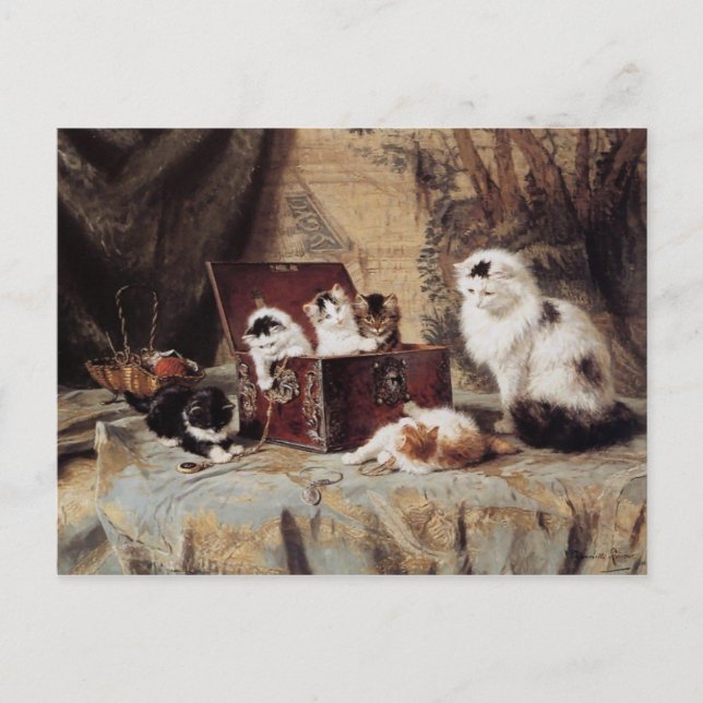 Vintag Henriette Ronner-Knip Fond of Juwelry Postkarte (Vorderseite)