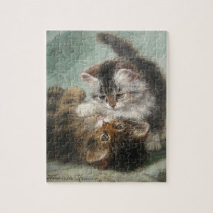 Vintag Henriëtte Ronner Knip spielt Kätzchen