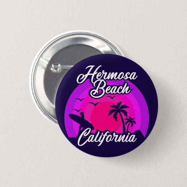 Vintag Hermosa Beach California Button (Vorne & Hinten)