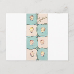 Vintag Herzlichen Glückwunsch Baby Postkarte