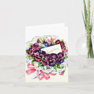Vintag Herzlichen Glückwunsch Bouquet Card Karte