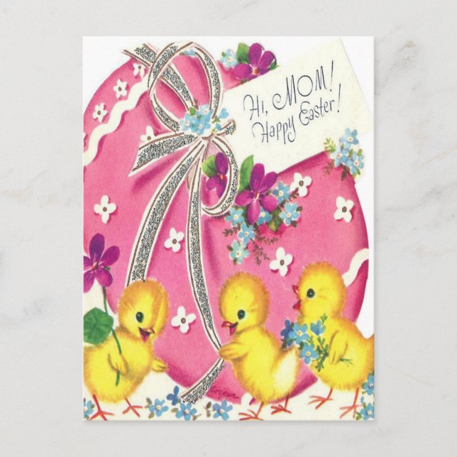 Vintag Hi Mama Happy Osterpostkarte Postkarte (Vorderseite)