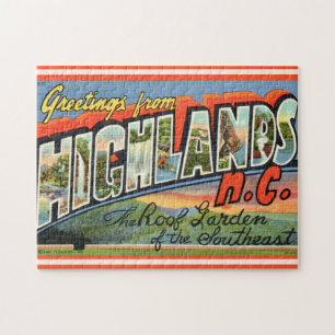 Vintag Highlands NC Postkarte