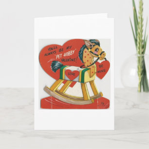 Vintag Hobby Horse Valentine Feiertagskarte