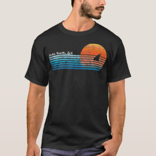 Vintag Hobie Beach Retro 80er Shark Fin Sunset Tan T-Shirt
