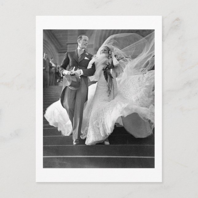 Vintag Hochzeit Postkarte (Vorderseite)