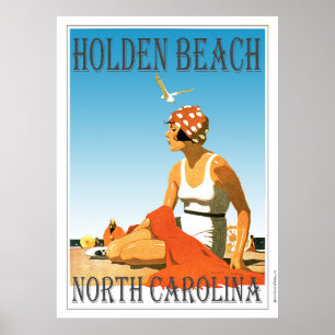 Vintag Holden Beach Poster
