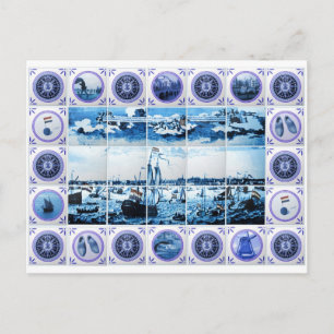 Vintag Holland Delsoftware Style Mural Postcard Postkarte