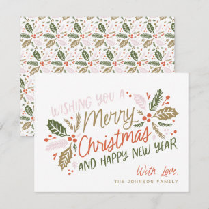 Vintag Holly Bright Typografie Weihnachten
