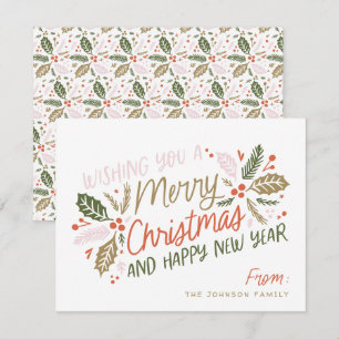 Vintag Holly Bright Typografie Weihnachten