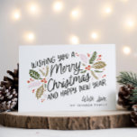 Vintag Holly Bright Typografie Weihnachten<br><div class="desc">Diese festliche und schicke Urlaubskarte mit original handgezeichnet Winterfolien mit hübscher Typografie in lebhaften Farben.</div>