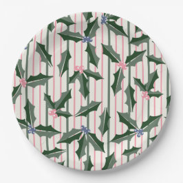 Vintag Holly Holiday Pappteller