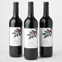 Vintag Holly Red Berries Frohen Weihnachtsnamen