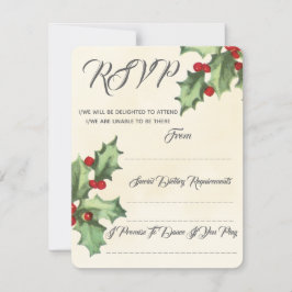 Vintag Holly Wedding RSVP