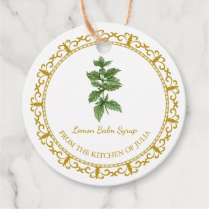Vintag Homemade Lemon Balm Syrup Hang Tag Geschenkanhänger