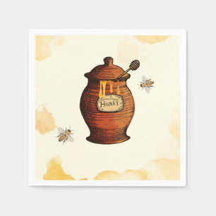 Vintag Honey Pot Honey Bee Baby Shower Einladung Serviette
