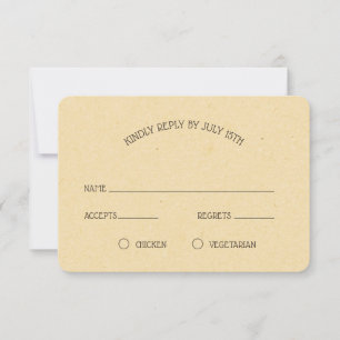 Vintag Honeybee Wedding RSVP Karte