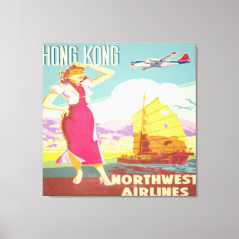 Vintag Hongkong - Nordwest Airlines Leinwanddruck