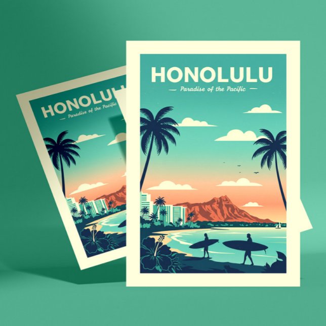 Vintag Honolulu Hawaii Postkarte (Von Creator hochgeladen)
