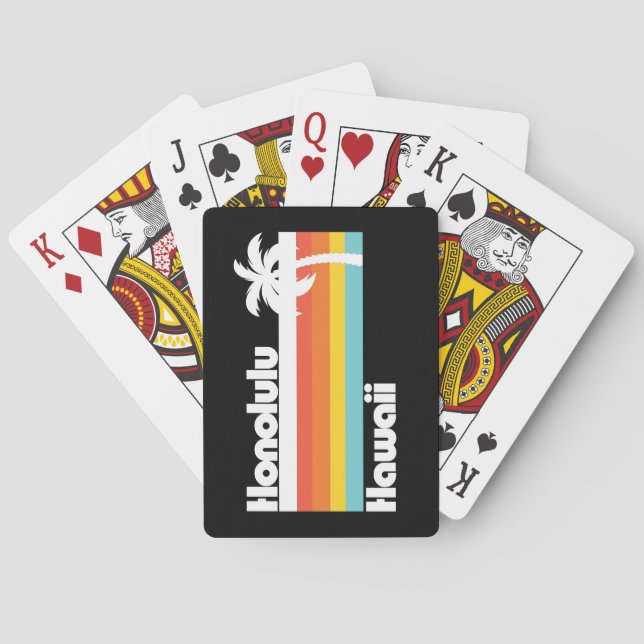 Vintag Honolulu Hawaii Spielkarten (Rückseite)