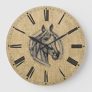 Vintag Horse Cameo Große Wanduhr