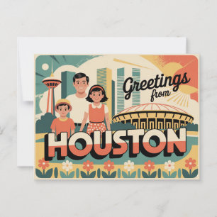Vintag Houston Postcard   Grüße aus Houston Postkarte