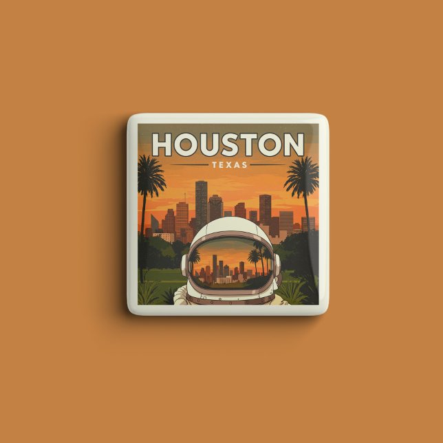 Vintag Houston Texas Button (Von Creator hochgeladen)