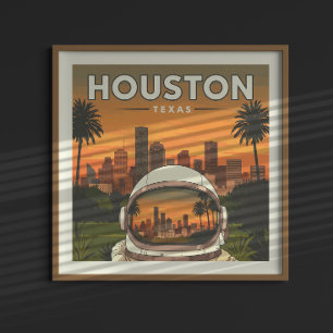 Vintag Houston Texas Poster