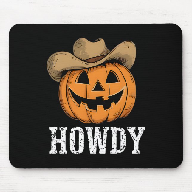 Vintag Howdy Pumpkin Cowboy Western Mousepad (Vorne)