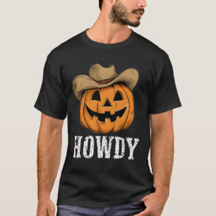 Vintag Howdy Pumpkin Cowboy Western T-Shirt