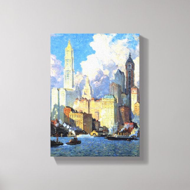 Vintag Hudson River Waterfront Leinwanddruck (Vorderseite)