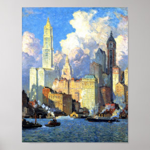 Vintag Hudson River Waterfront Poster