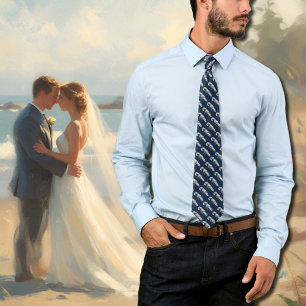 Vintag Hummer Necktie - Marine und grau Krawatte