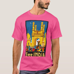 Vintag Hyderabad India Travel Poster T-Shirt