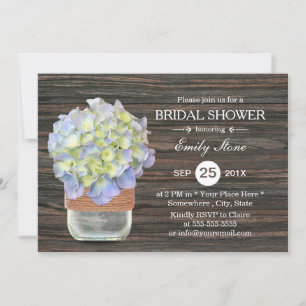Vintag Hydrangea Floral Mason Jar Brautparty Einladung