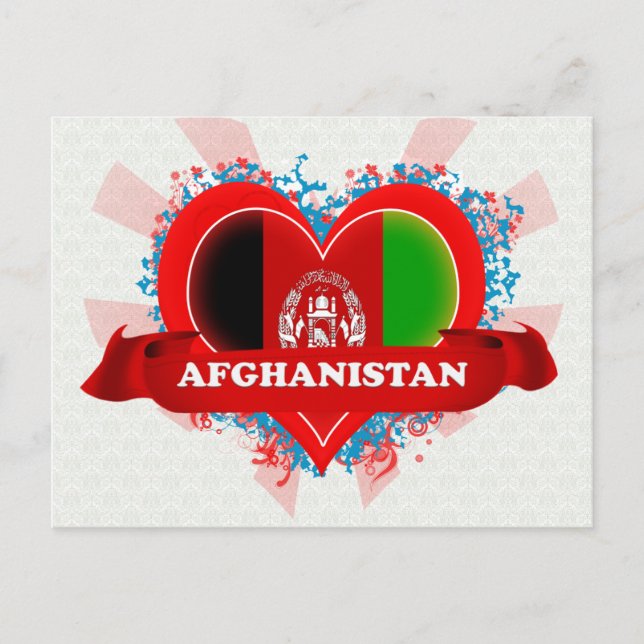 Vintag I Liebe Afghanistan Postkarte (Vorderseite)