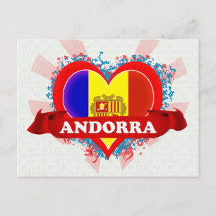 Vintag I Liebe Andorra Postkarte