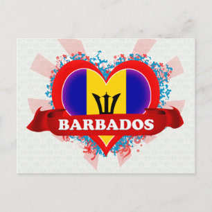 Vintag I Liebe Barbados Postkarte