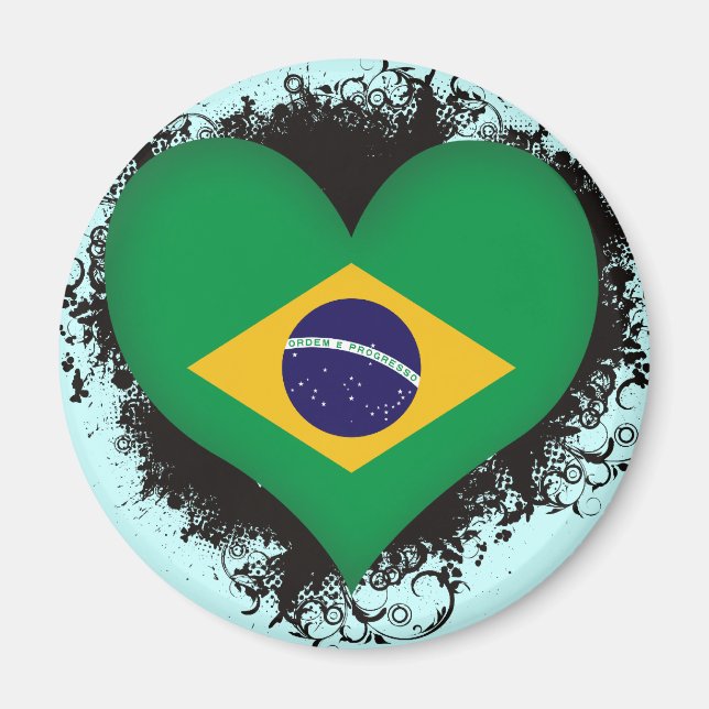 Vintag I Liebe Brasilien Magnet (Vorne)