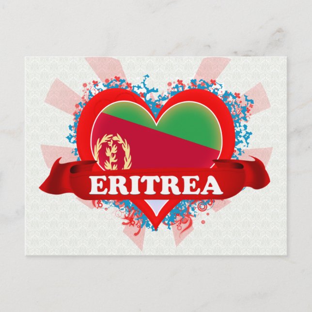 Vintag I Liebe Eritrea Postkarte (Vorderseite)