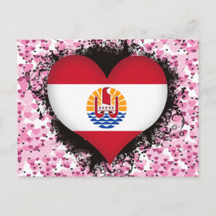 Vintag I Liebe Französisch-Polynesien Postkarte