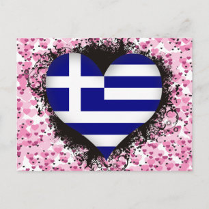 Vintag I Liebe Griechenland Postkarte