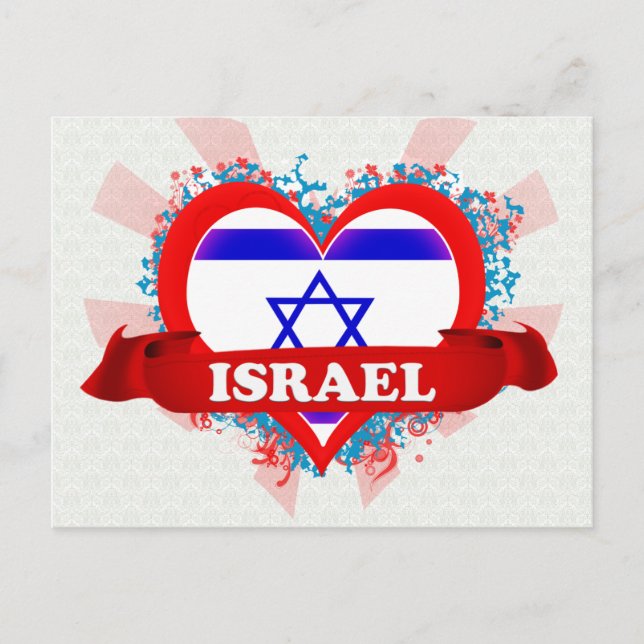 Vintag I Liebe Israel Postkarte (Vorderseite)
